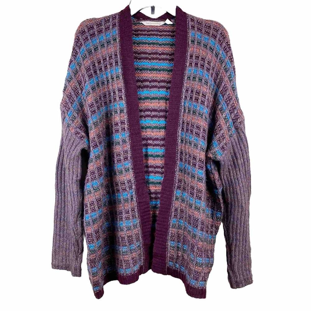 Soft Surroundings Eirene Striped Open Front Cardigan Womens Sz L/XL Contemporary
